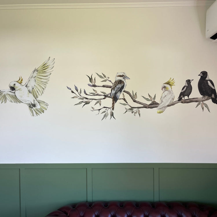 branch + birds + cheeky cockatoo add on