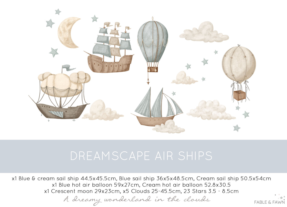 Vintage Set - Hot Air Balloon Decals - Wall Decals Australia - Fable and Fawn