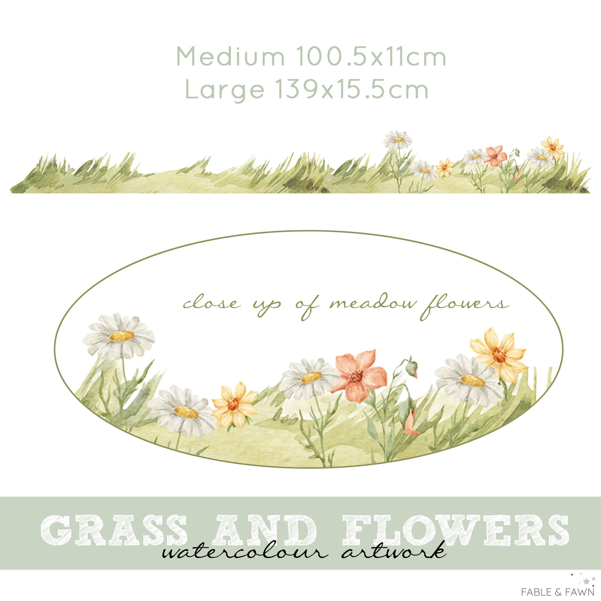 Grass and Flower Wall Decal