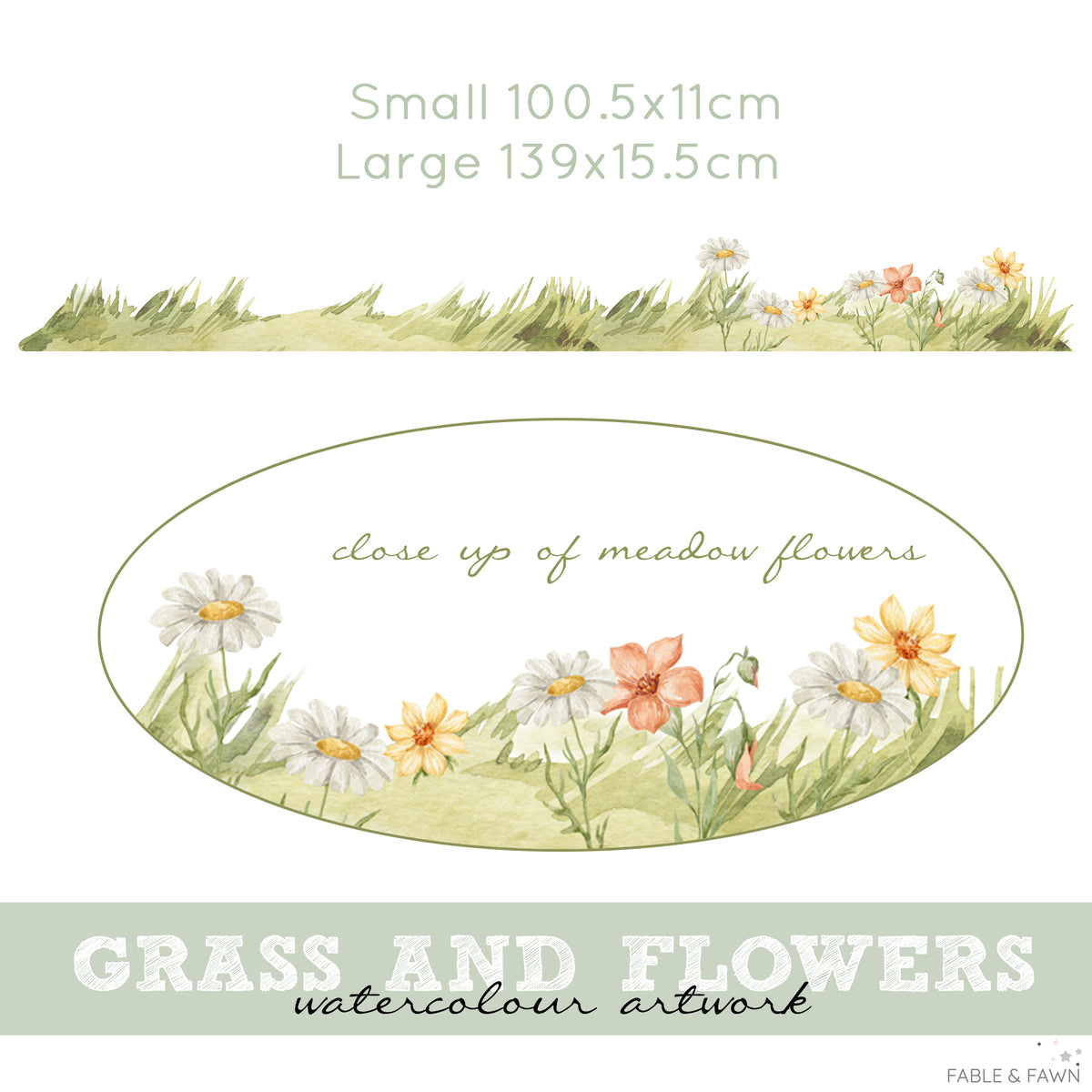 Grass and Flower Wall Decal