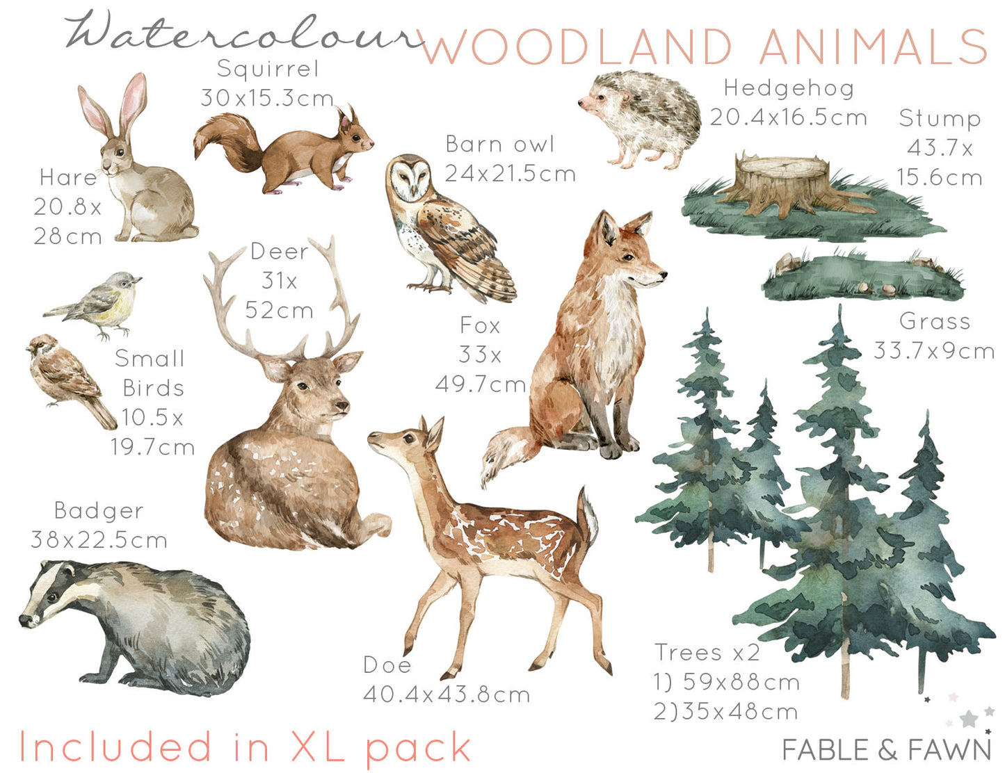 Forest Animal Wall Decals - Wall Decals Australia - Fable and Fawn 