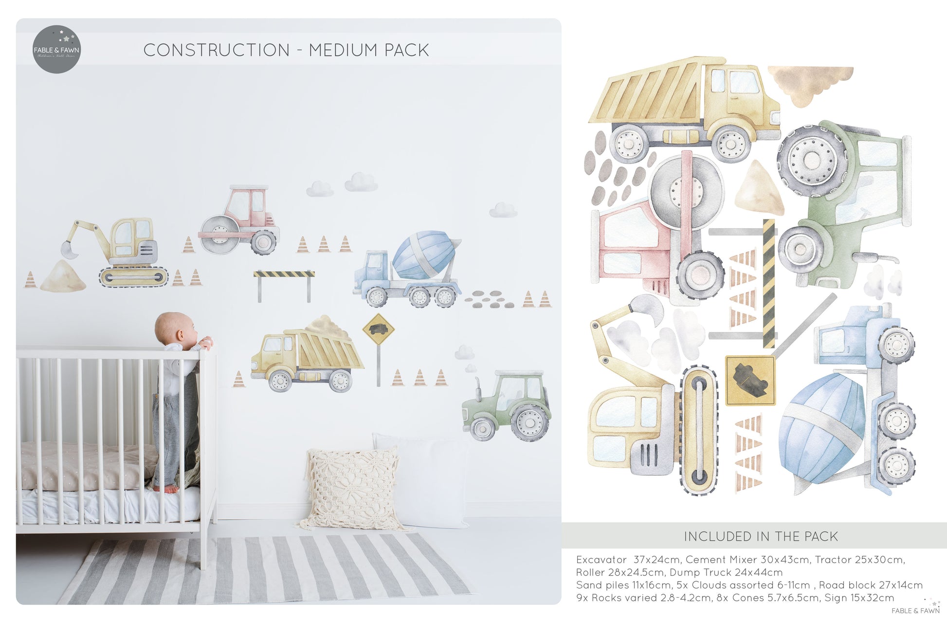 Construction Wall Decals - Wall Decals Australia - Fable and Fawn 