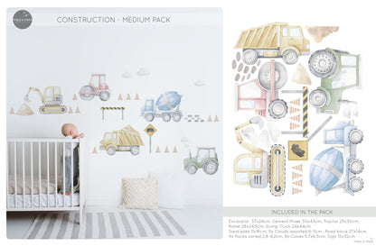 Construction Wall Decals - Wall Decals Australia - Fable and Fawn 