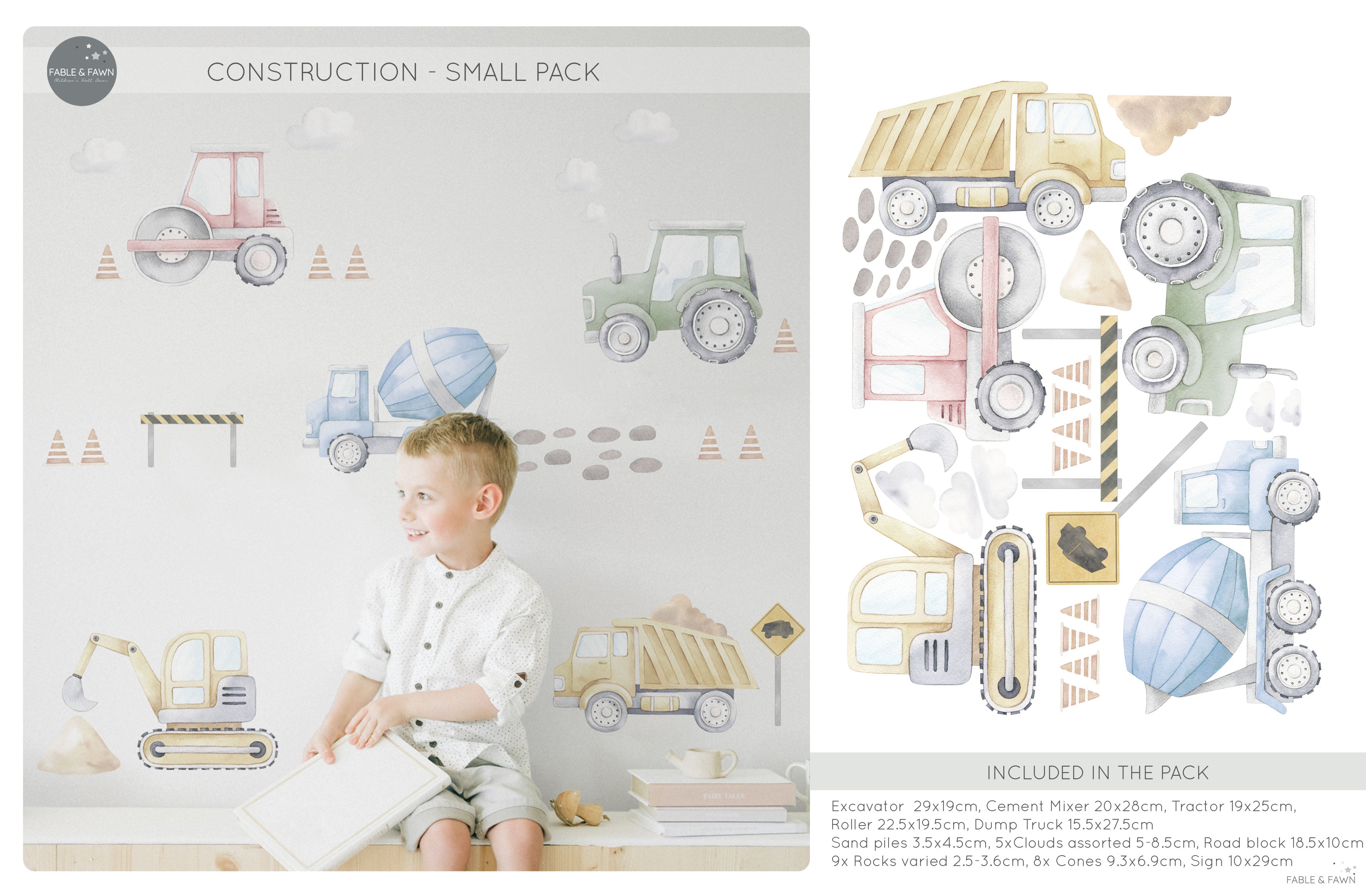Construction Wall Decals - Wall Decals Australia - Fable and Fawn
