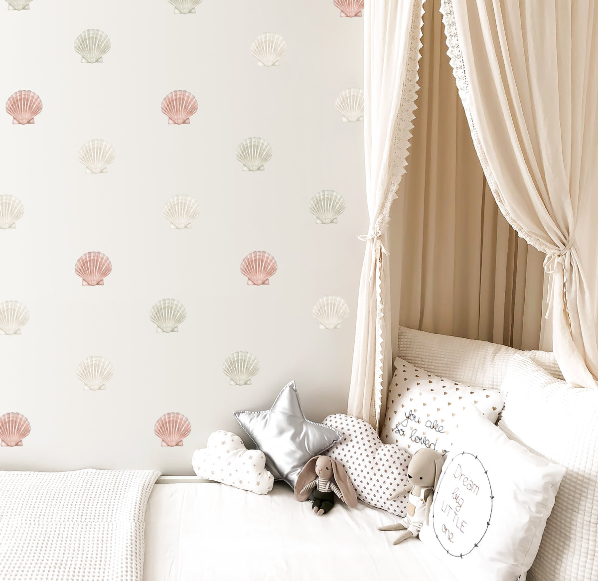 Seashell Wall Decals (Soft Olive) - Wall Decals Australia - Fable and Fawn 
