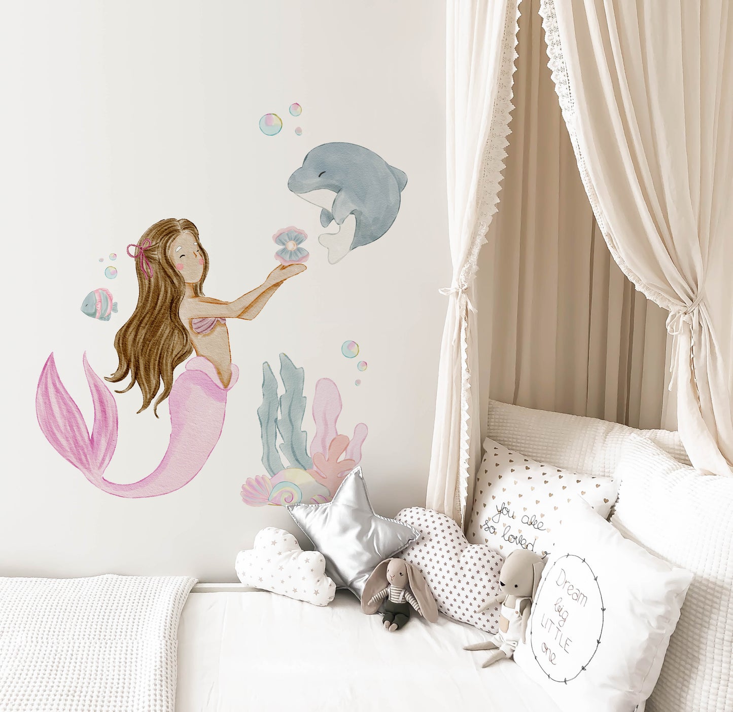 Harmony the Mermaid Wall Decal - Wall Decals - Fable and Fawn 