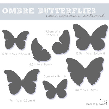 Butterfly Wall Decals (Light Blue)