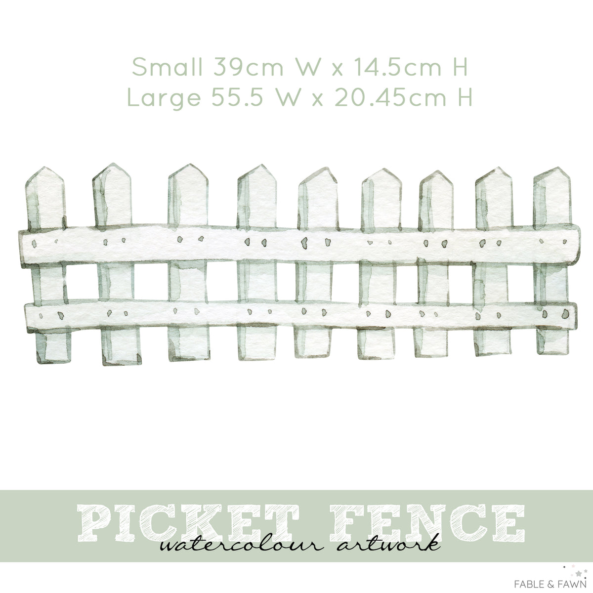 Picket Fence Wall Decal - Wall Decals - Fable and Fawn 