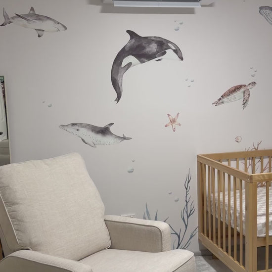 ocean sea wall decals in nursery