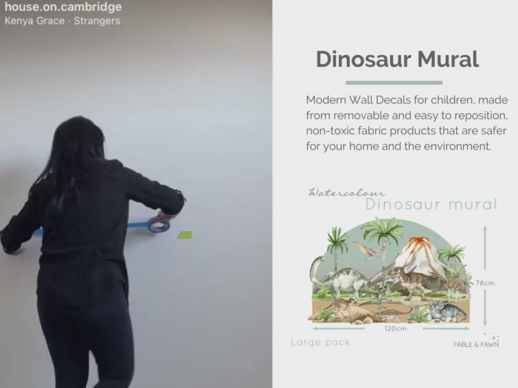 dinosaur wall decal mural - fable and fawn