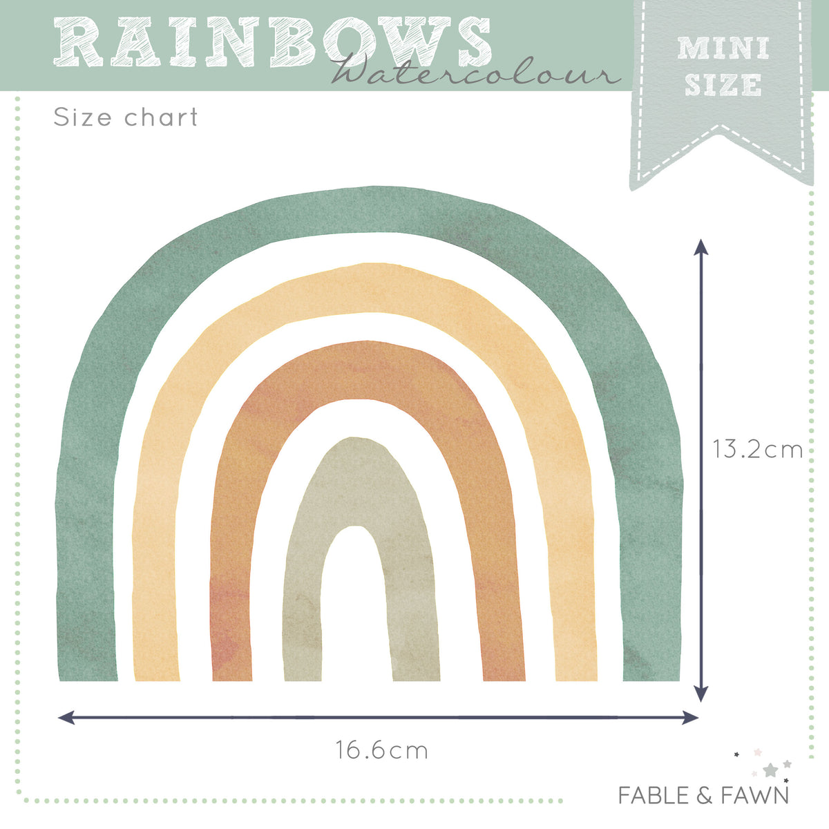 Rainbow Wall Decals (Sage) - Wall Decals Australia - Fable and Fawn 