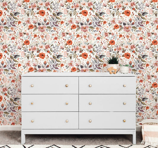 Poppy - Floral Wallpaper - Wallpaper - Fable and Fawn 