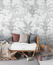 Safari Wallpaper | Leopard (Charcoal) - Wallpaper - Fable and Fawn
