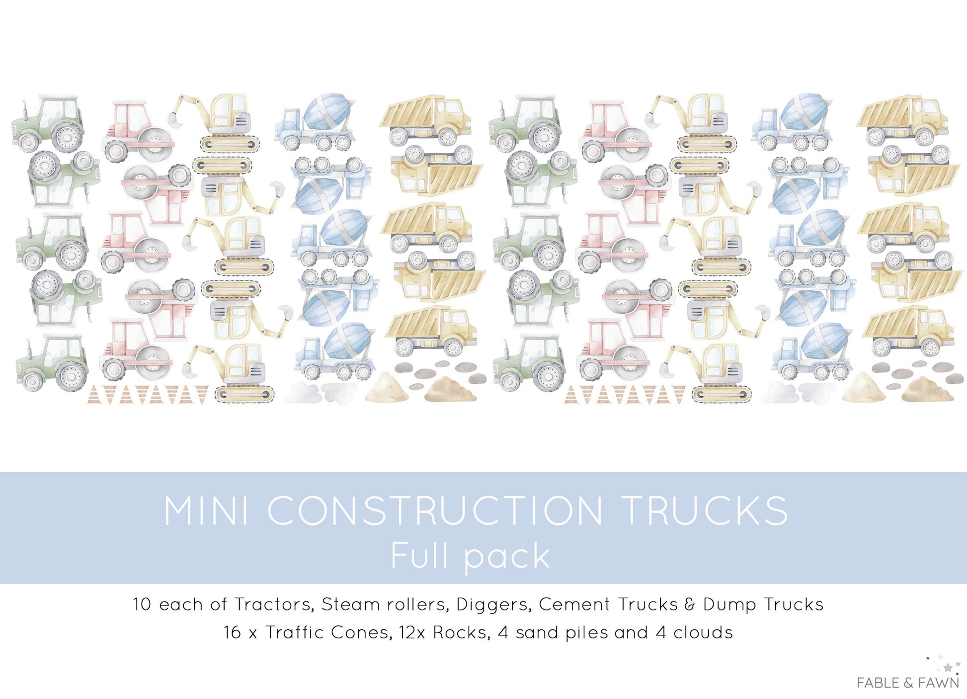 Construction Wall Decals - Wall Decals - Fable and Fawn 