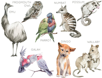 Australian Animals Wall Stickers - Pick Your Own Animals! - Wall Decals - Fable and Fawn 