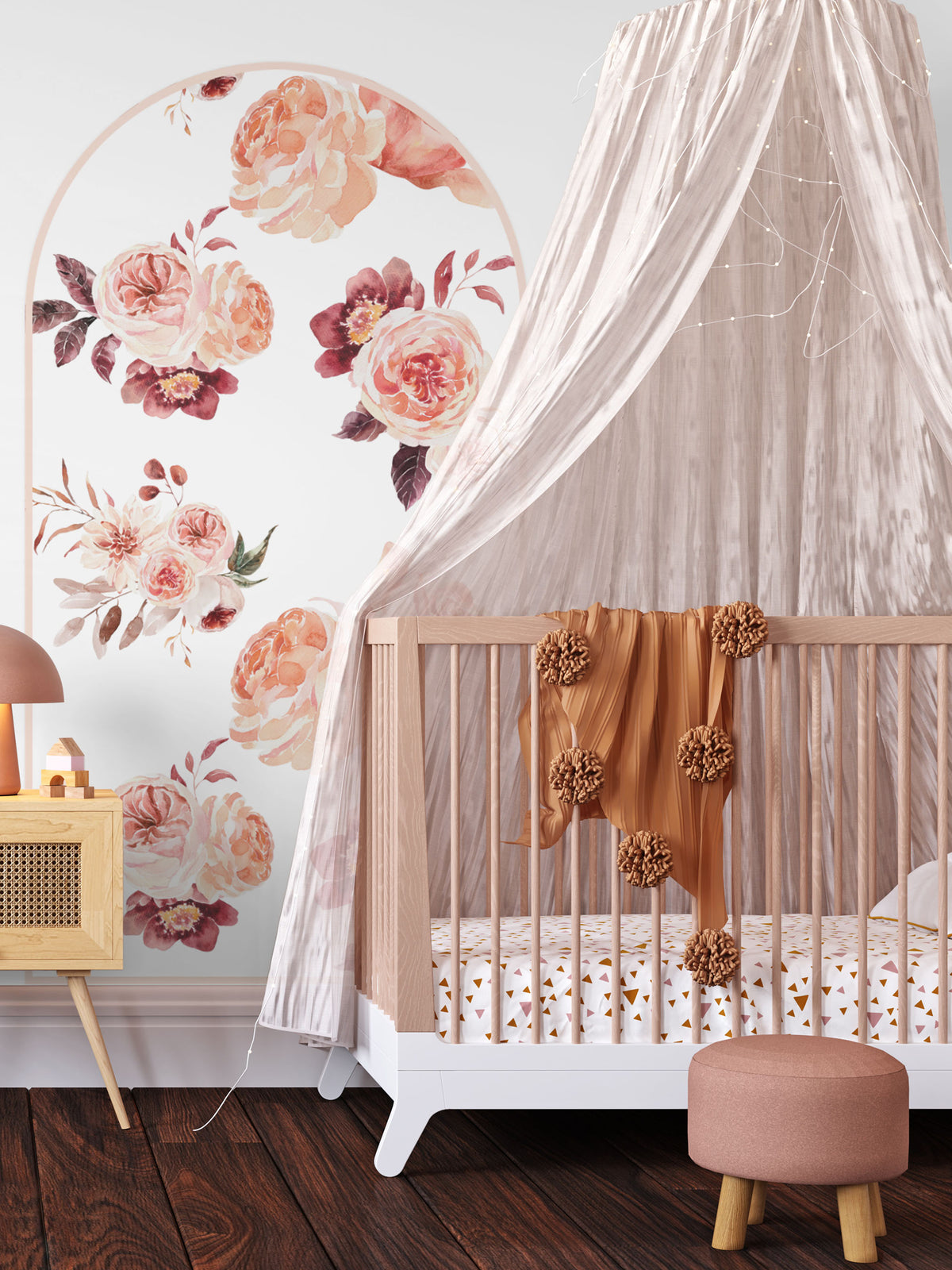 Arch Wall Decal - Lana Floral Wallpaper - Wall Decals - Fable and Fawn