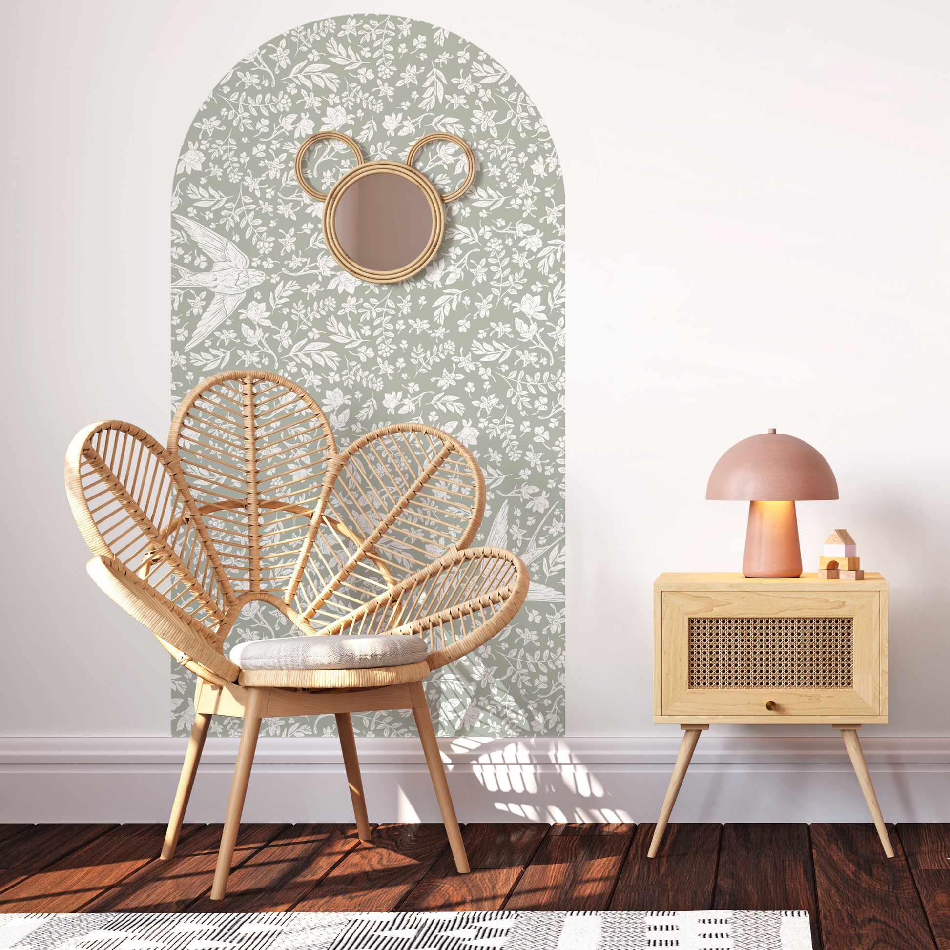 Arch Wall Decal - Little Birdie (Olive) - Wall Decals - Fable and Fawn 