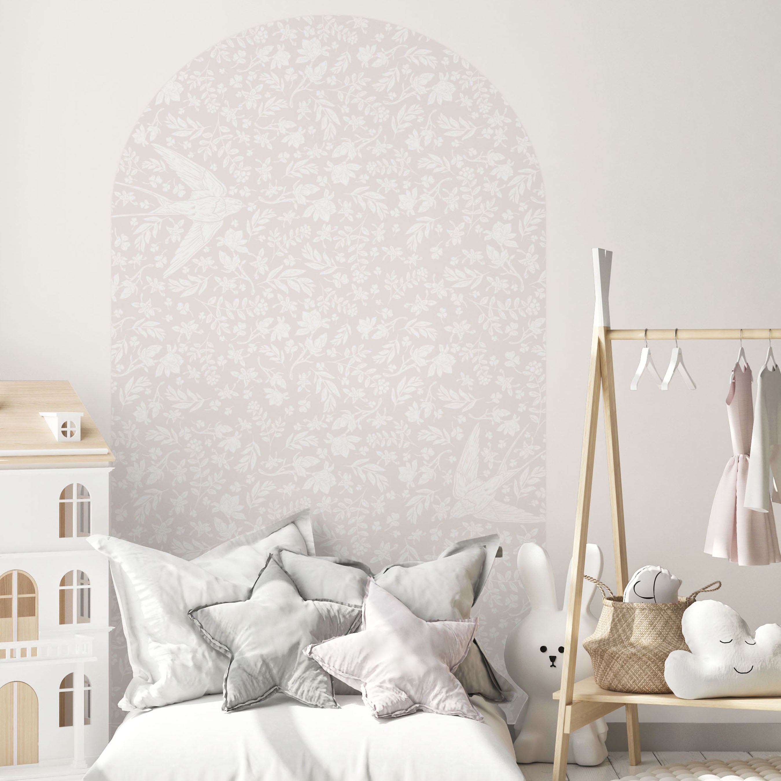 Arch Wall Decal - Little Birdie (Pink) - Wall Decals - Fable and Fawn