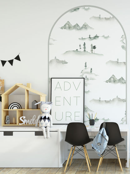Arch Wall Decal - Misty Mountain - Wall Decals - Fable and Fawn 