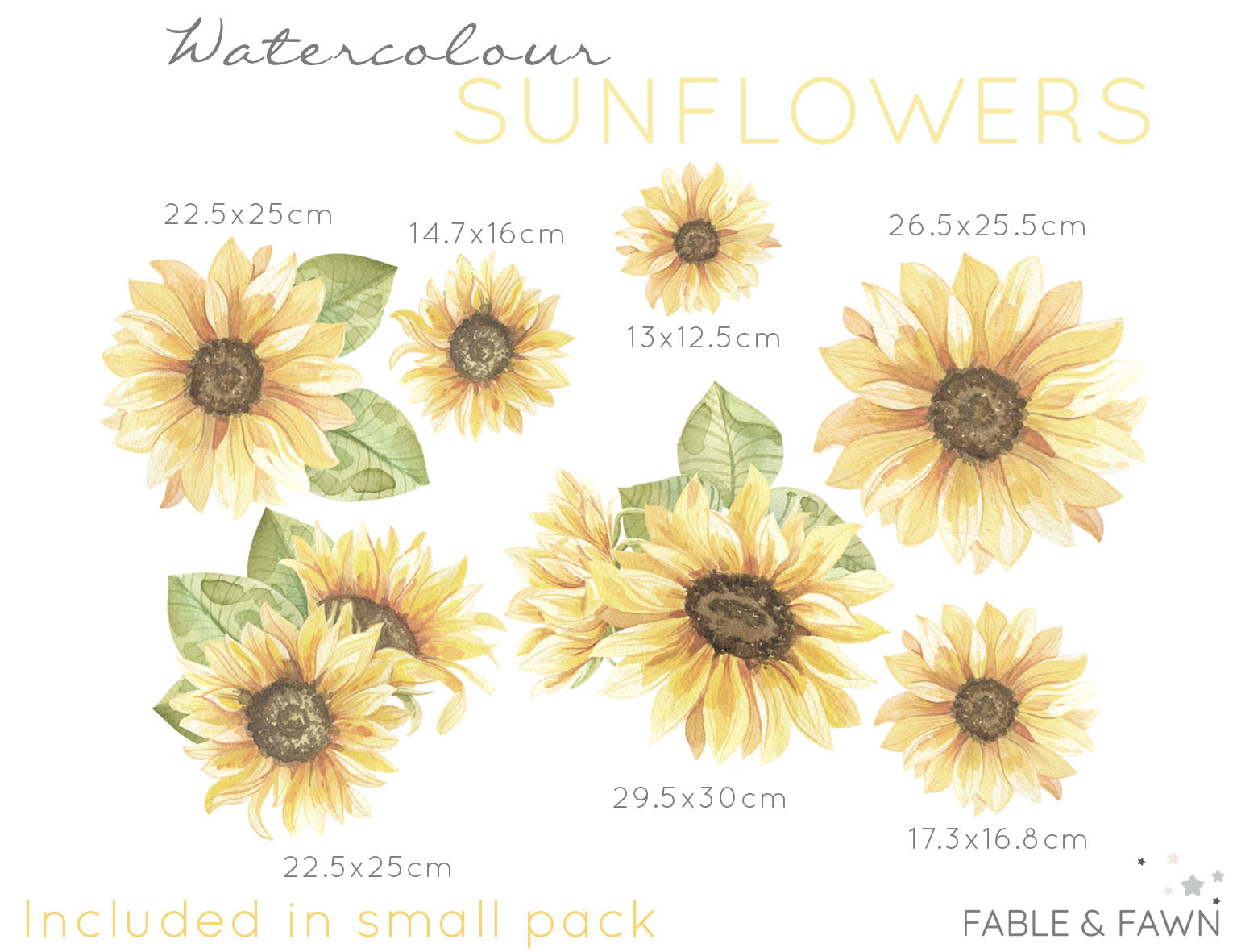Sunflower Wall Decals - Wall Decals - Fable and Fawn 