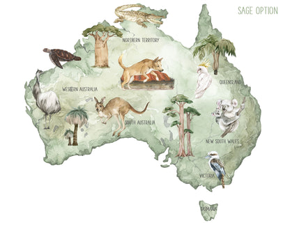 Map of Australia Decal - Wall Decals - Fable and Fawn 