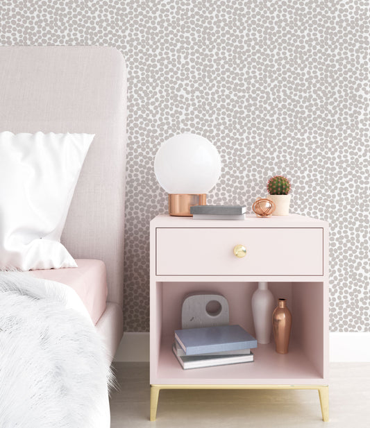 Removable Wallpaper - Spots (Soft Grey) - Wallpaper - Fable and Fawn 
