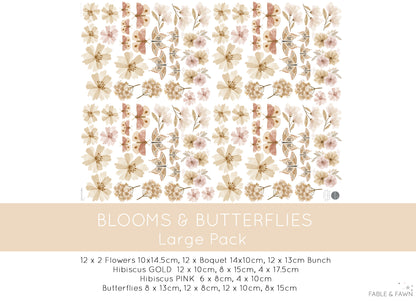 Butterfly & Flower Wall Decals - Wall Decals - Fable and Fawn 