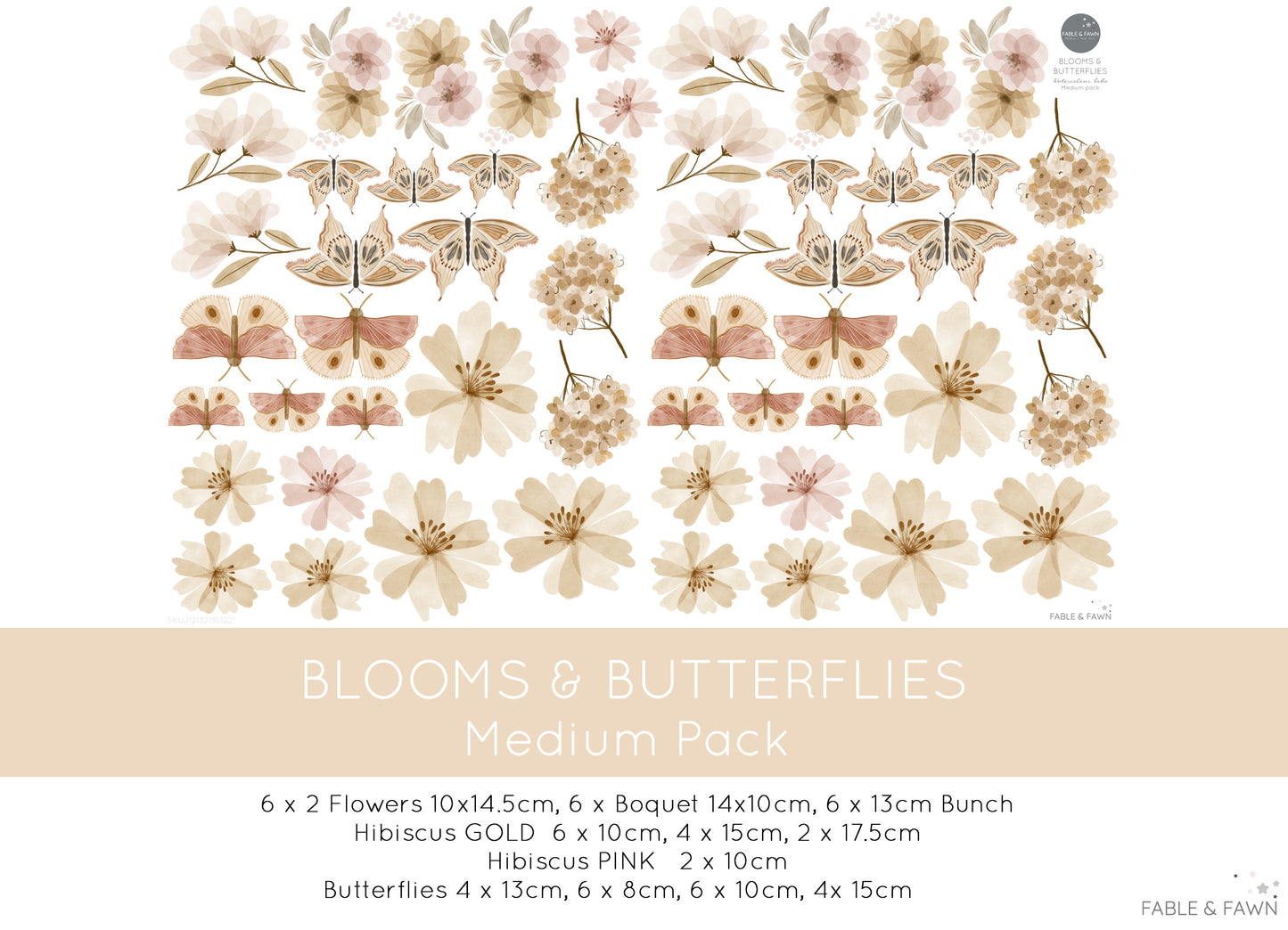 Butterfly & Flower Wall Decals - Wall Decals - Fable and Fawn 