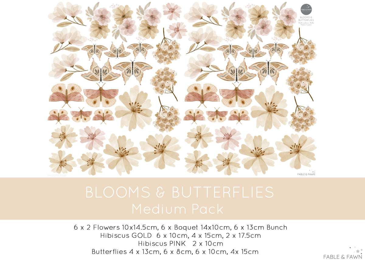 Butterfly & Flower Wall Decals - Wall Decals - Fable and Fawn