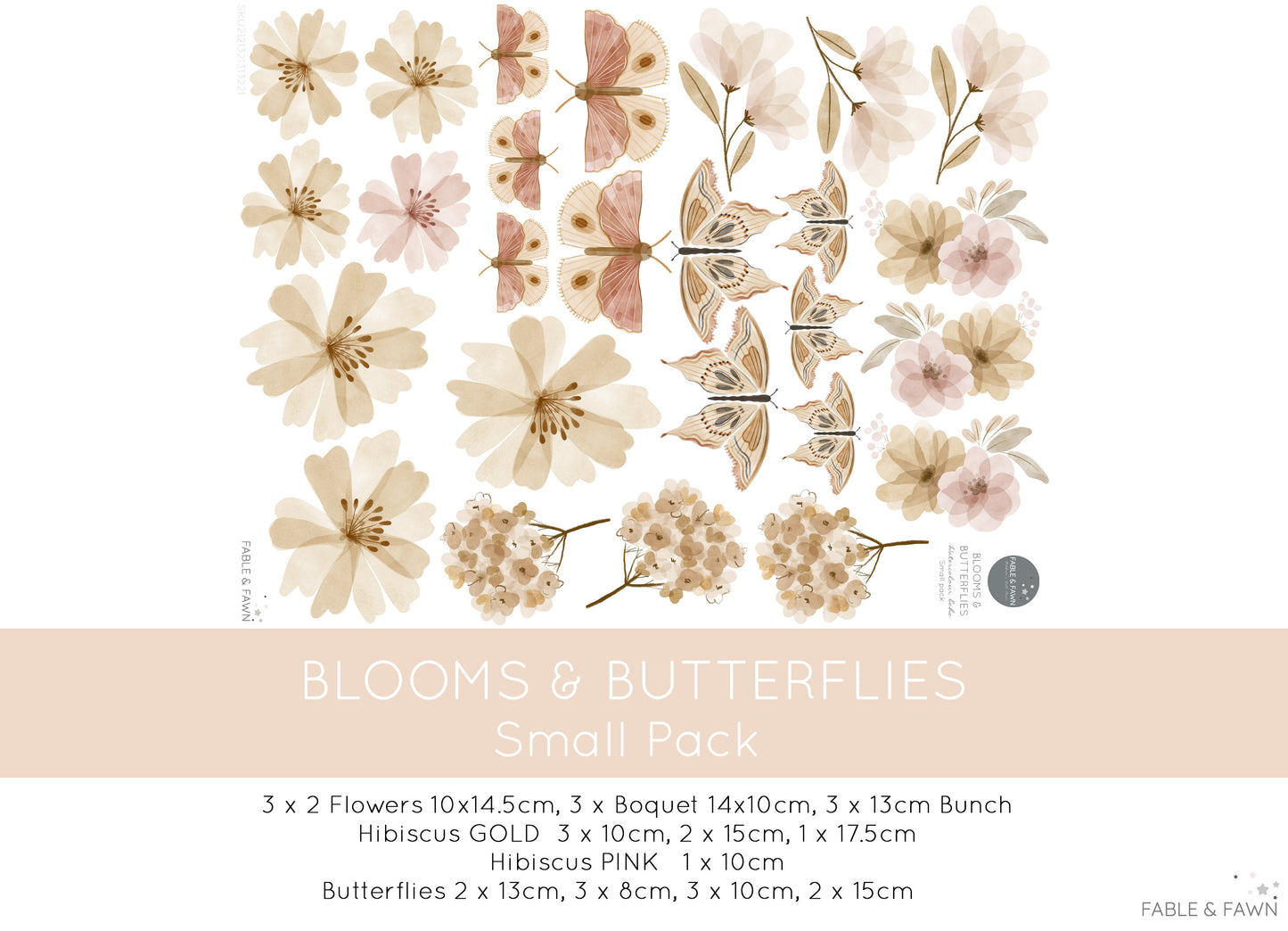 Butterfly & Flower Wall Decals - Wall Decals - Fable and Fawn 