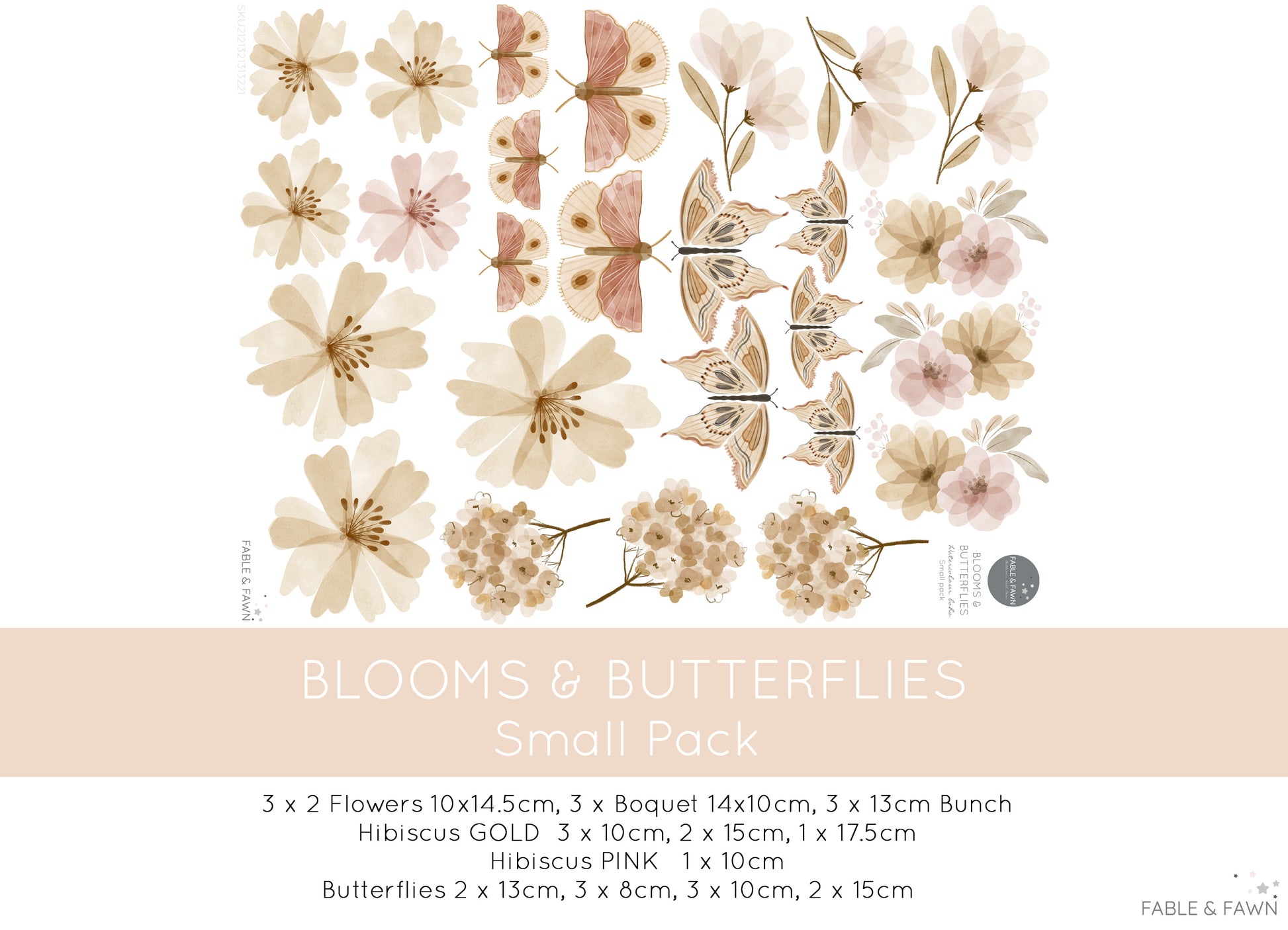 Butterfly & Flower Wall Decals - Wall Decals - Fable and Fawn 