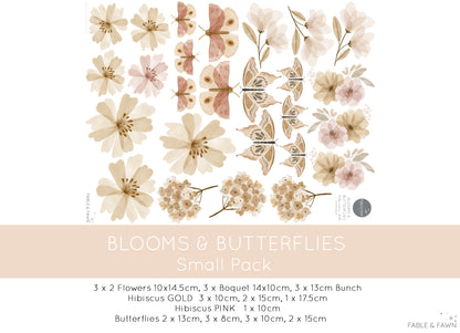 Butterfly & Flower Wall Decals - Wall Decals - Fable and Fawn 