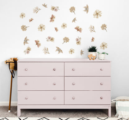 Butterfly & Flower Wall Decals - Wall Decals - Fable and Fawn 