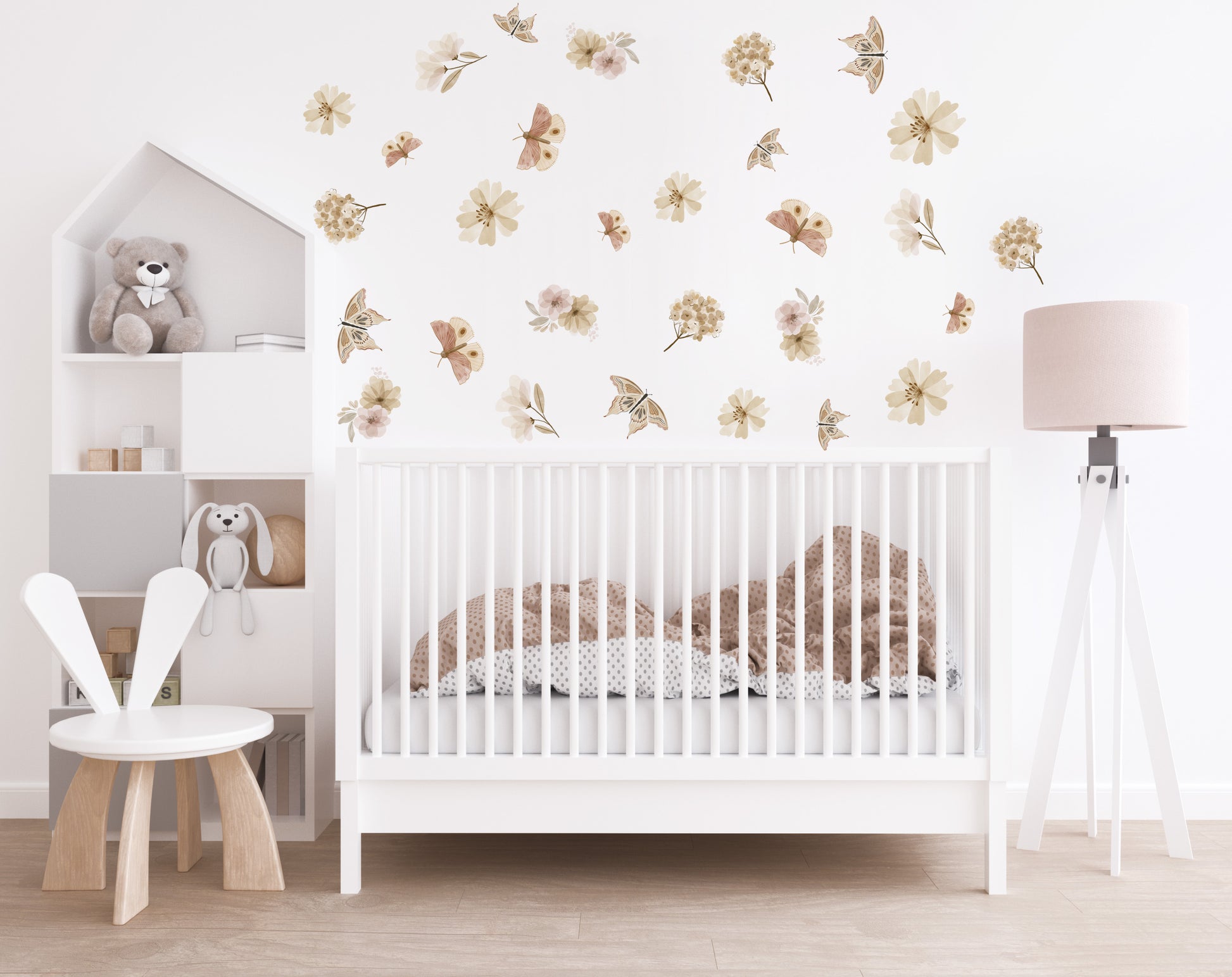 Butterfly & Flower Wall Decals - Wall Decals - Fable and Fawn 