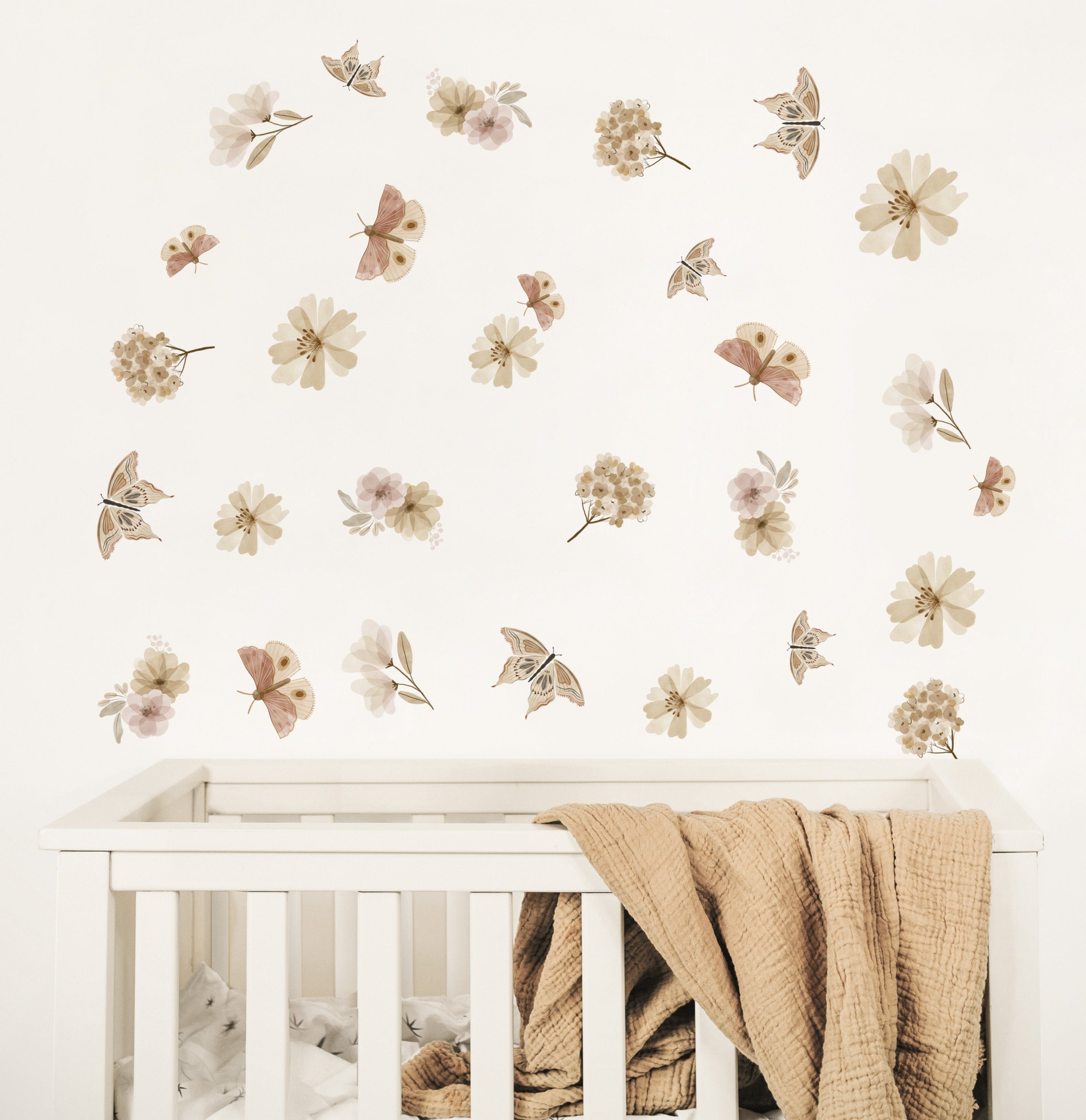 Butterfly & Flower Wall Decals - Wall Decals - Fable and Fawn