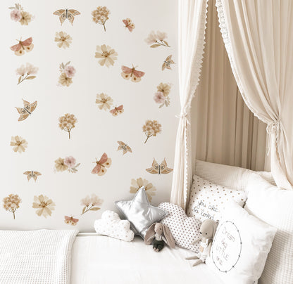 Butterfly & Flower Wall Decals - Wall Decals - Fable and Fawn 