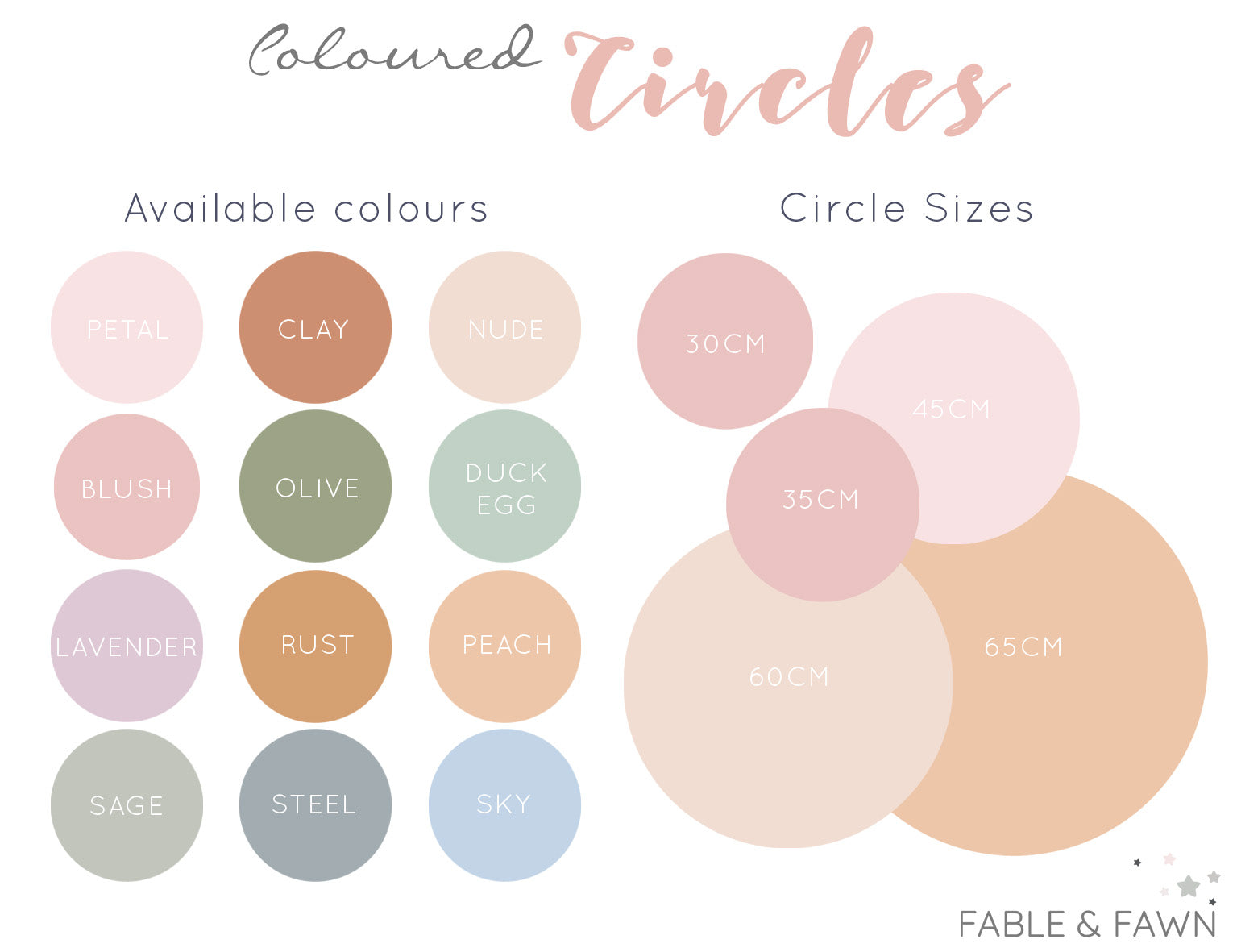 Large Circle Wall Decals - Pinks & Peach - Wall Decals - Fable and Fawn 