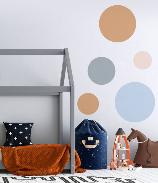 Large Circle Wall Decals (Blue & Rust) - Wall Decals - Fable and Fawn 