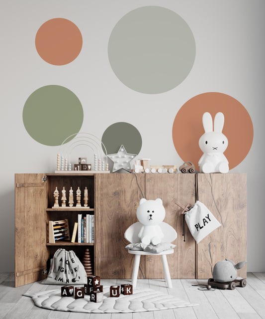 Large Circle Wall Decals - Olive & Clay - Wall Decals - Fable and Fawn 