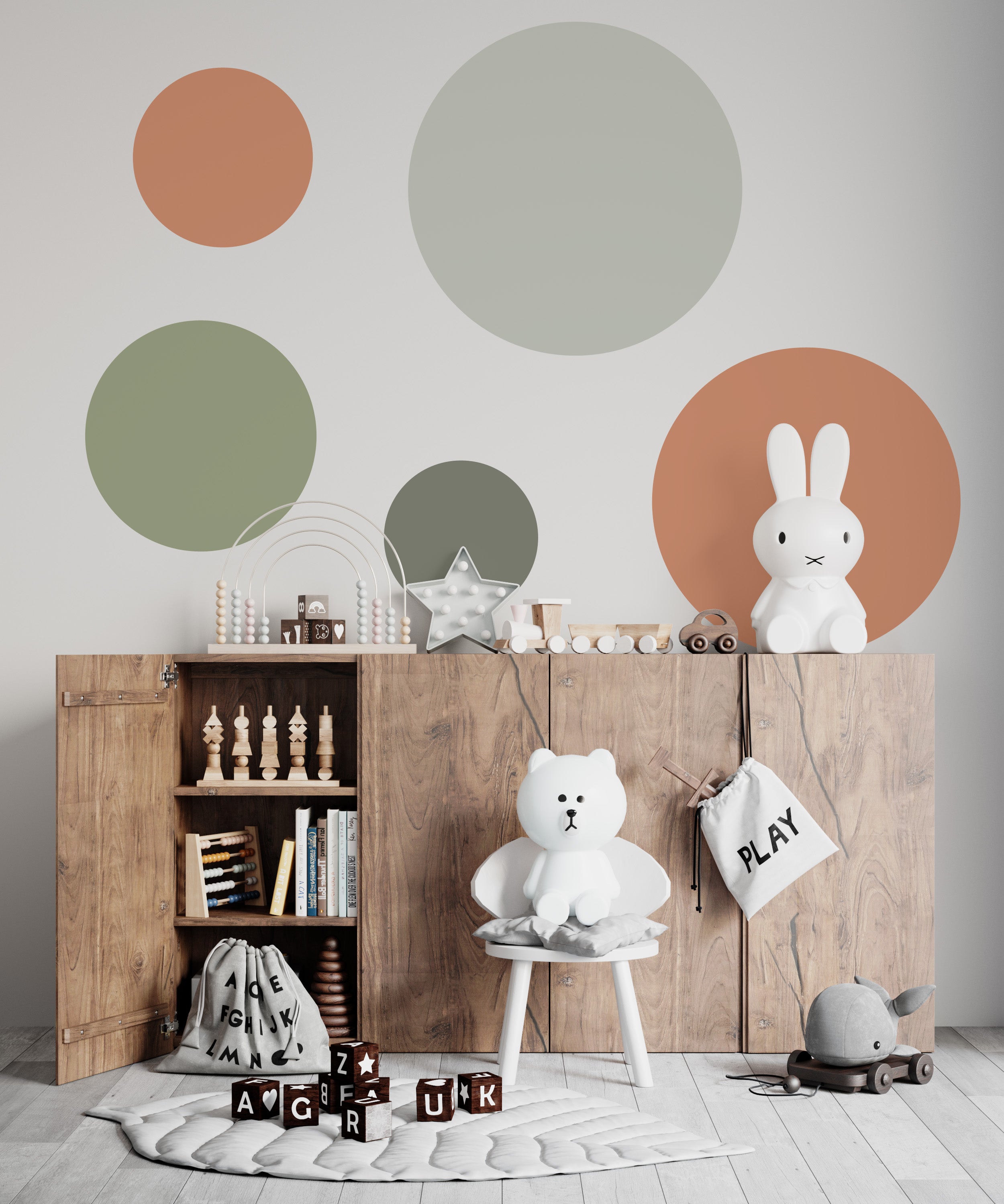 Large Circle Wall Decals - Olive & Clay - Wall Decals - Fable and Fawn