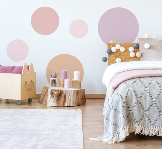 Large Circle Wall Decals - Lavender & Pinks - Wall Decals - Fable and Fawn 