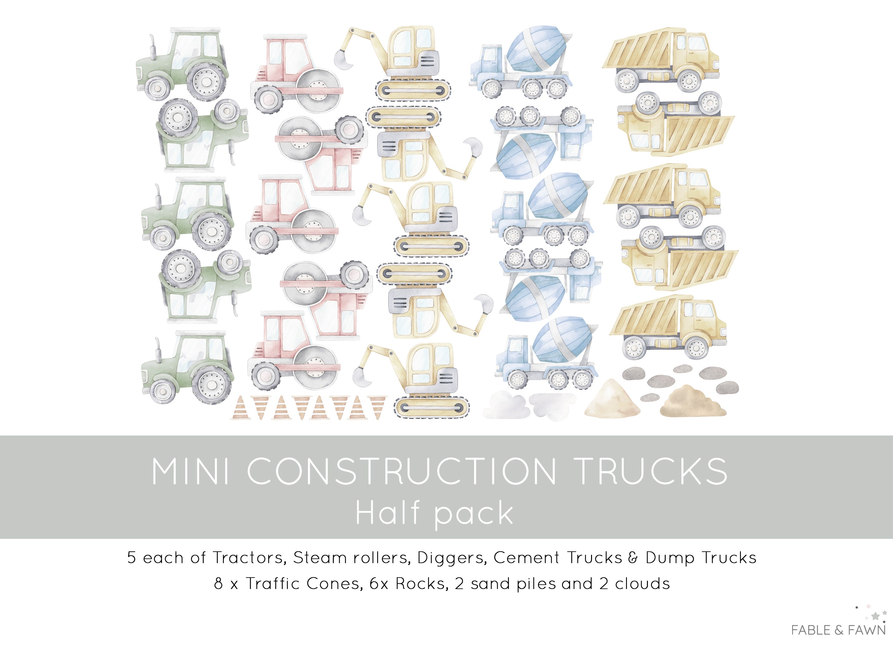 Construction Wall Decals - Wall Decals - Fable and Fawn