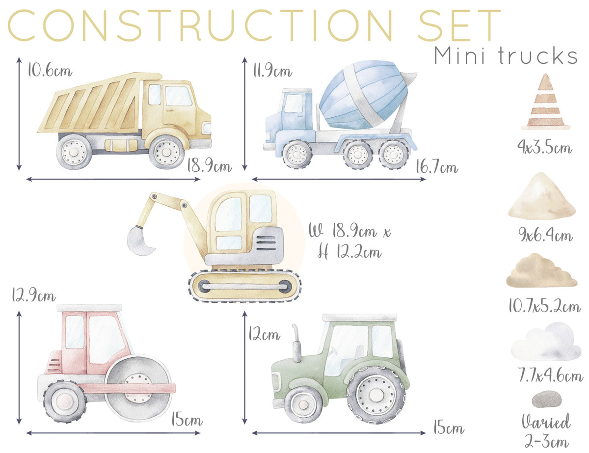 Construction Wall Decals - Wall Decals - Fable and Fawn