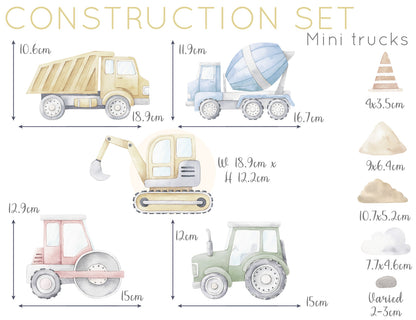 Construction Wall Decals - Wall Decals - Fable and Fawn 