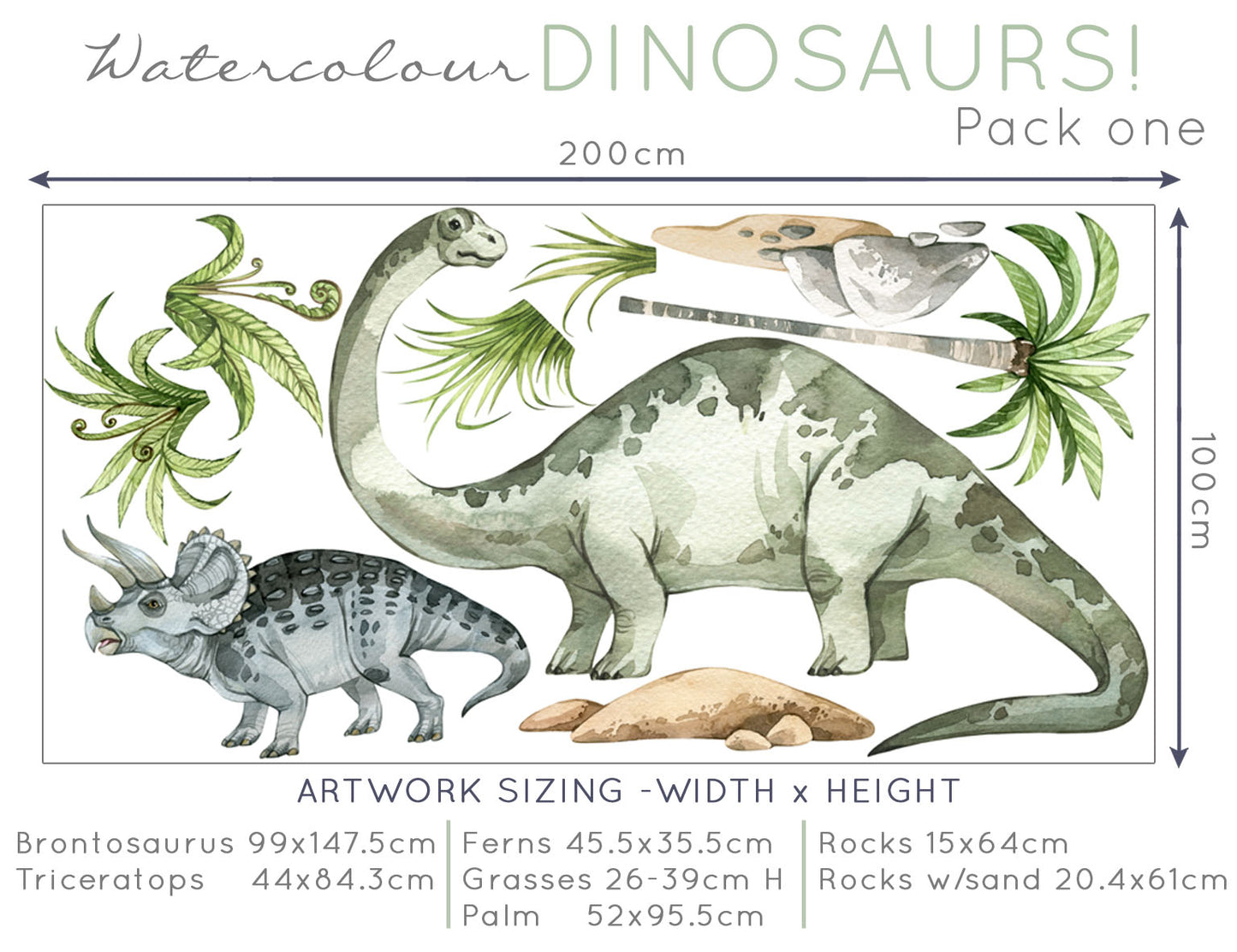Dinosaur decals for walls - Wall Decals - Fable and Fawn 