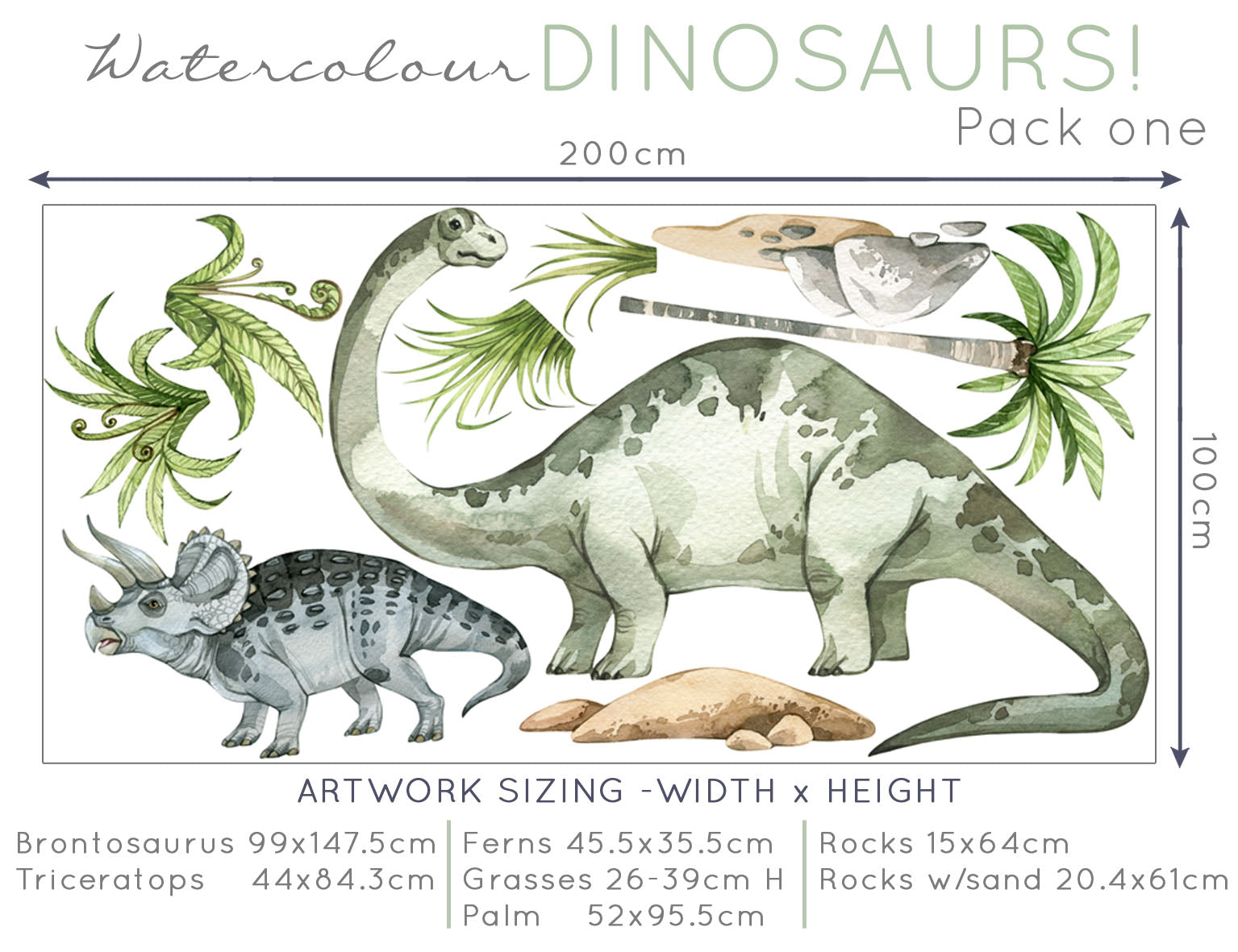 Dinosaur decals for walls - Wall Decals - Fable and Fawn 