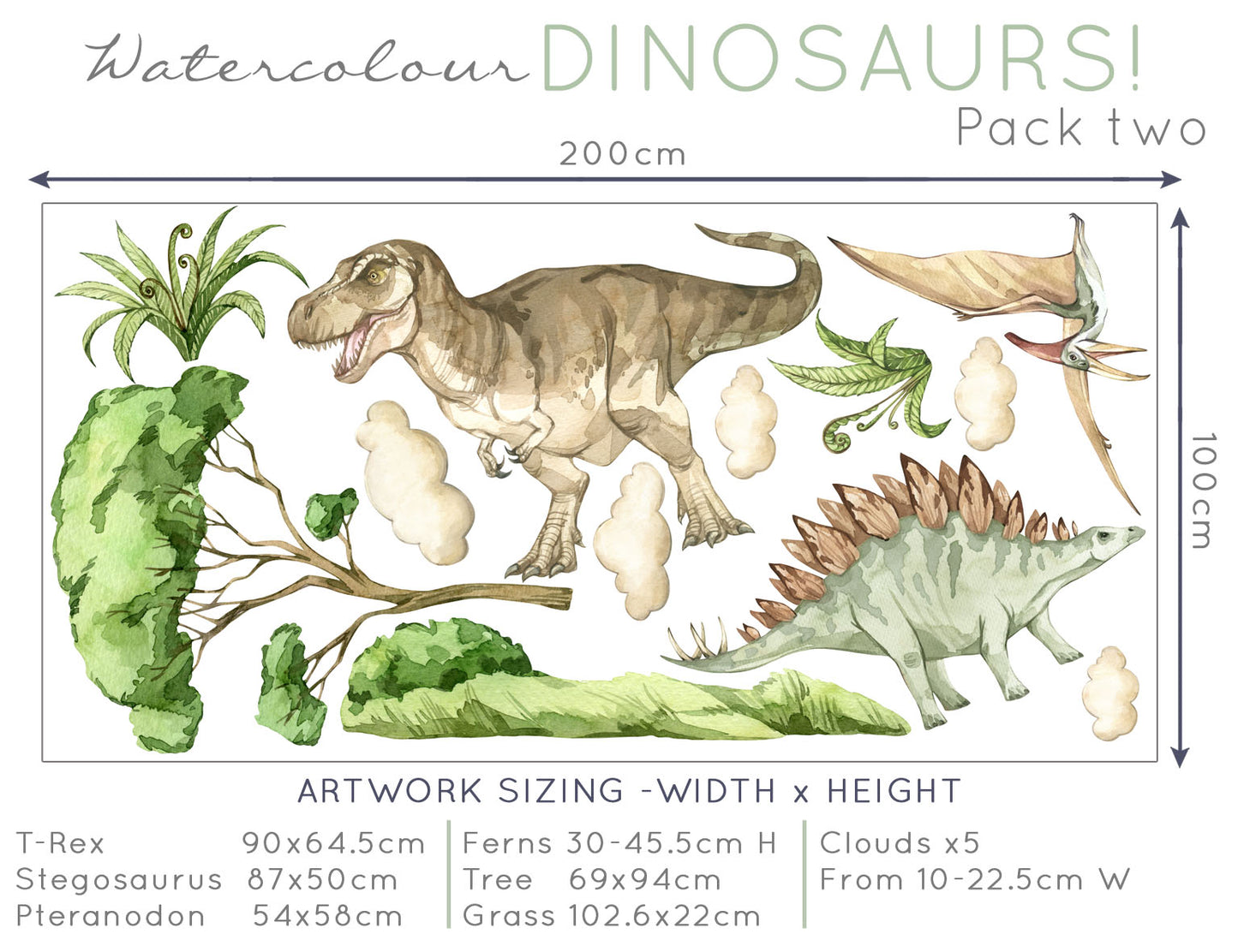 Dinosaur decals for walls - Wall Decals - Fable and Fawn 
