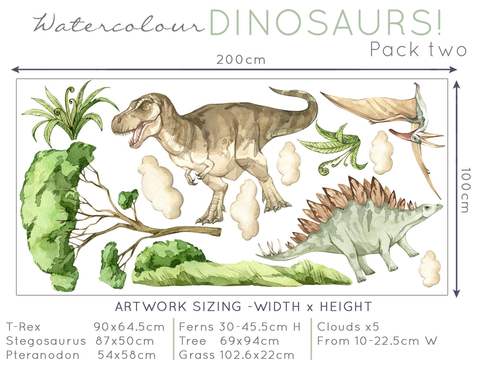 Dinosaur decals for walls - Wall Decals - Fable and Fawn 