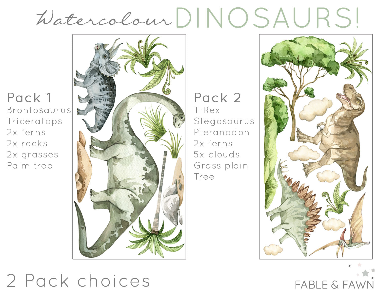 Dinosaur decals for walls - Wall Decals - Fable and Fawn 