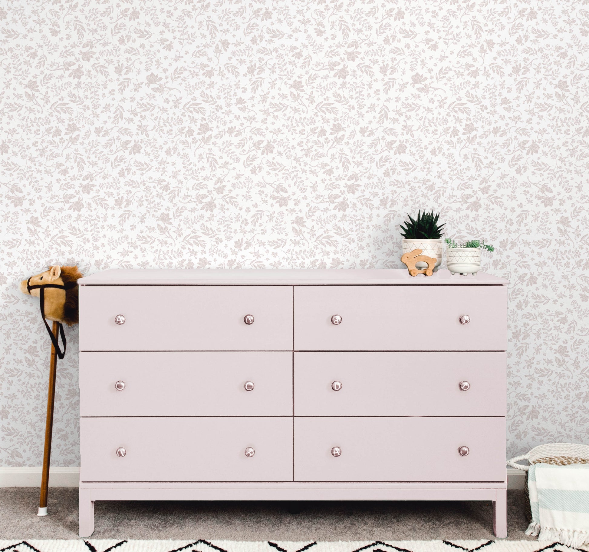 Removable Wallpaper - Isabella (Blush) - Wallpaper - Fable and Fawn 